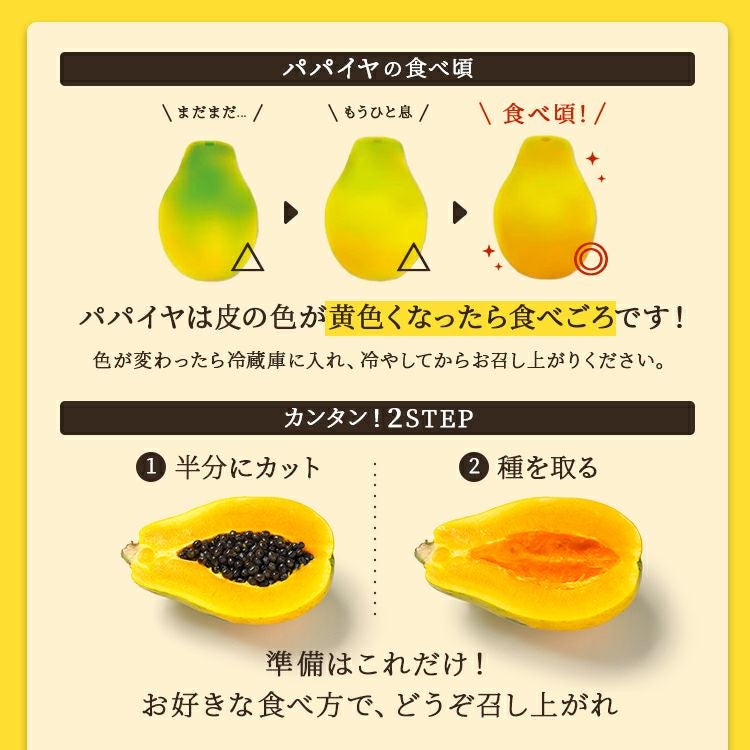 イエローパパイヤ 4玉 | スミフルの美味しいマルシェ