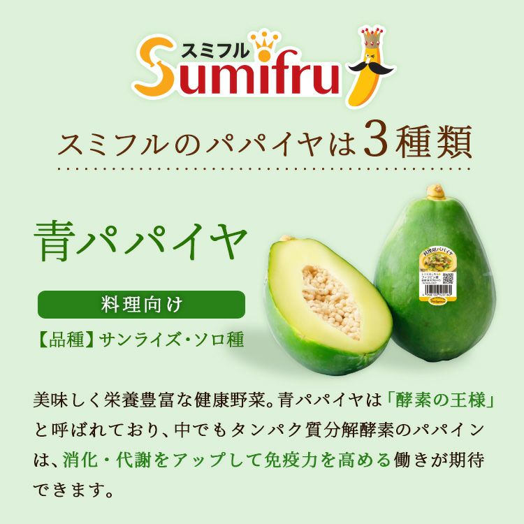 青パパイヤ 4玉 | スミフルの美味しいマルシェ
